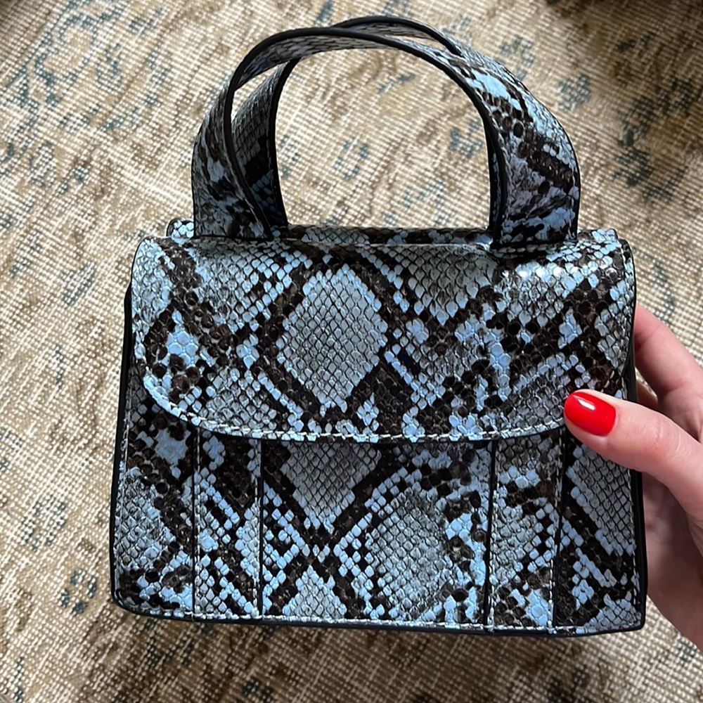 Zara Faux Python Mini Top Handle Purse - Picture 5 of 5